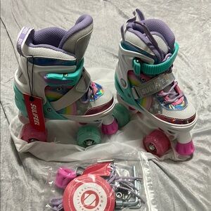 Kids Adjustable Roller Skates - Pink and Purple